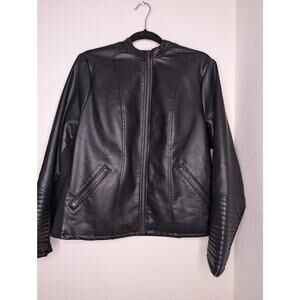 Torrid Faux Leather Moto Biker Jacket Ribbed Women's Plus 2
